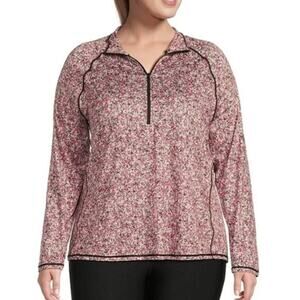 New KINESIS Women's Static Ditsy Quarter Zip Long Sleeve Top Size XS